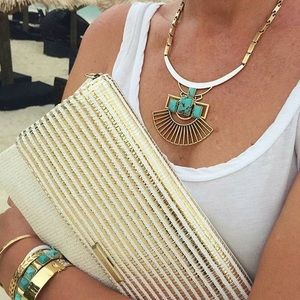 New Stella and Dot City Slim Gold Clutch